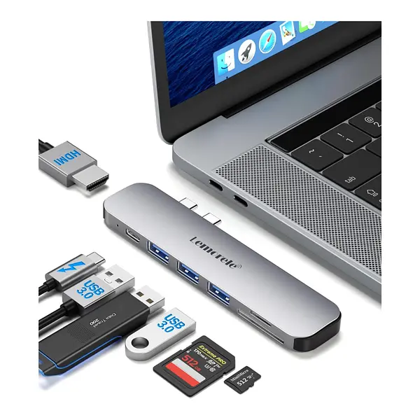 Adaptador Hdmi Thunderbolt 4k Usb 3.0 Mosible-C Hub 7 In 1